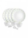 Cello Dazzle Series Tropical Lagoon White Floral Opalware Microwave Safe 22 Piece Dinner Set...
