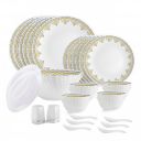 Cello Dazzle Series Victor Opalware Dinner Set | 36Pcs | White | Chip & Scratch Resistant...