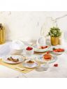 Cello Dazzle Set of 35 Microwave and Dishwasher Safe Tropical Lagoon Opalware Dinner Set...