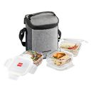 CELLO Delighta Square Borosilicate Glass Lunch Box with Jacket, 320ml, Set of 3...
