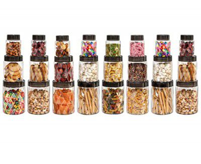 Cello Diamond Plastic Kitchen Storage Containers with Air Tight Lids Set of 24-Pieces
