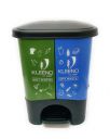 Cello Duo Plastic Pedal Dustbin for Wet and Dry Waste (20 litres, Green and Blue)...