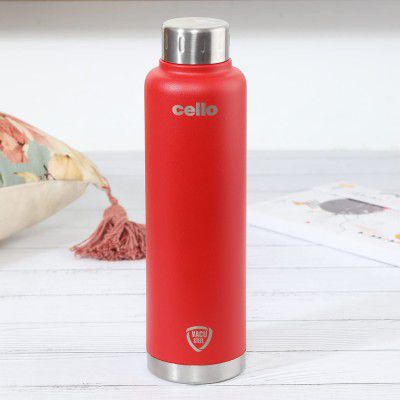 Cello Duro Top Double Wall Stainless Steel Water Bottle, 1 Piece, 750 ml, Red