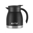 Cello Duro Stainless Steel Pot with Double Wall Vacuum Insulation & Non Skid Base, 600ml, Black...