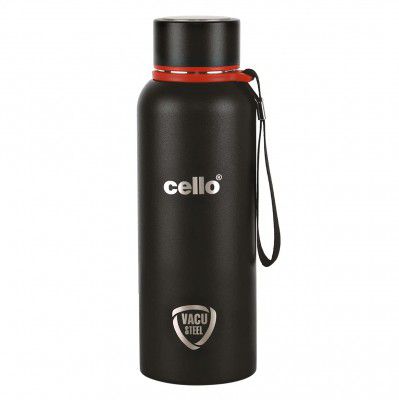 Cello Duro Kent Thermosteel Flask with DTP Coating, 550ml, Black | 24 Hours Hot and Cold Stainless Steel Bottle