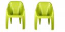 Cello Dynamo Cafeteria Plastic Set of 2 Chairs, Green, 21 * 31 inches (clo_Dynamo_so2_Green)...