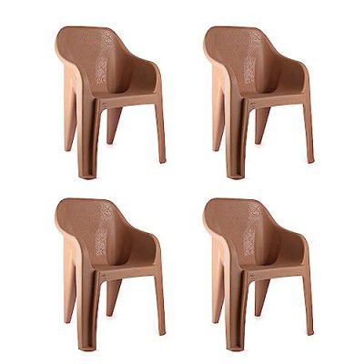 Cello Dynamo Chair Set Pack of 4 - Dark Beige (Plastic) 3 Years Warranty