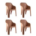 Cello Dynamo Chair Set Pack of 4 - Dark Beige (Plastic) 3 Years Warranty...
