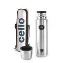 Cello Easy Style Vacuum Insulated Flask with Jacket | Hot and Cold Water Bottle | Double Walled Stainless Steel Bottle | 500ml, Silver...