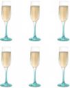 Cello Elegance Glass Champagne Tumblers, Set of 6, 210ml Each, Green...