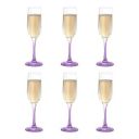 Cello Elegance Glass Champagne Tumblers, Set of 6, 210ml Each, Purple...