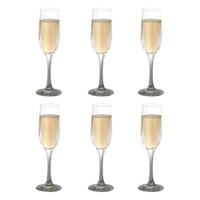 Cello Elegance Glass Champagne Tumblers, Set of 6, 210ml Each, Black