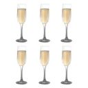 Cello Elegance Glass Champagne Tumblers, Set of 6, 210ml Each, Black...