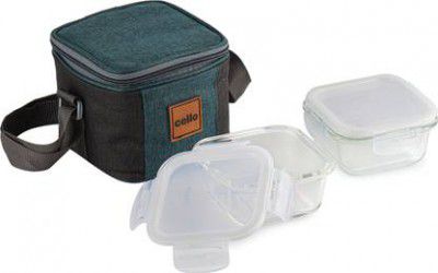 cello Elite Square Lunch box 2 pcs set 2 Containers Lunch Box (320 ml)
