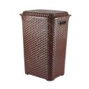 Cello Eliza Plastic Laundry Basket with Lid, Dark Brown, 50 Ltrs...