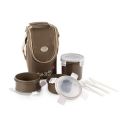 Cello Enjoy Plastic Lunch Box with 3 Container Fabric Bag, Grey...