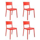 Cello Eskimo Cafeteria Set of 4 Chairs (Red)...