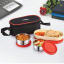 Cello Exe Stainless Steel Lunch Box for Office & School, 3 Containers, Blue...