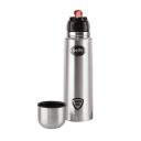 Cello Flip Style Vacuum Insulated Flask | Hot and Cold Water Bottle | Double Walled Stainless Steel Bottle for Travel, Home, Office, School | 1000ml, Silver...