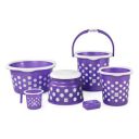 Cello Fusion 6 Piece Plastic Bath Set Purple...