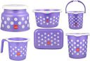 Cello Fusion Plastic Bathroom Bucket Set of 6...