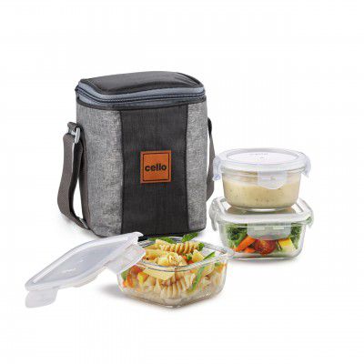 CELLO Glassy Mix Lunch Box | Set of 3