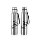 Cello Goldie Stainless Steel Water Bottle Set, 1 Litre, Set of 2 pcs, Silver...