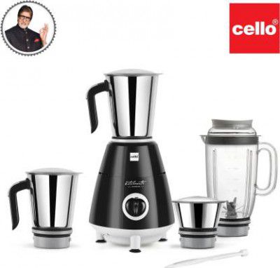 cello Grind 500 W Juicer Mixer Grinder  (Master | 4 Jars | Black and Silver)