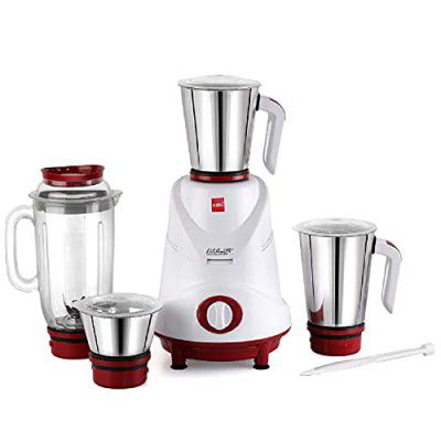 Cello Grind-N-Mix Elite Mixer Grinder, 500 Watts, 3 Stainless Steel Jar and 1 Juicer Jar