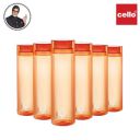 CELLO H2O Round Unbreakable Plastic Water Bottle | 1 Liter | Set of 6...