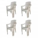 CELLO Hercules Chair Set of 4, White | 3 Years Warranty - Manufacturing Defects...