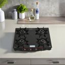 CELLO Hexa Manual Ignition Black Aluminium Alloy Burner Toughened Glass Iron Manual Gas Stove  (4 Burners)...