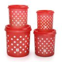 Cello Hi Fresh Safe Plastic Jumbo Container, 4 PC (Capacity - 5ltrs, 7ltrs, 10ltrs & 15ltrs), Red...