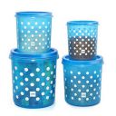 Cello Hi Fresh Safe Plastic Jumbo Container, 4 PC(Capacity - 5ltrs, 7ltrs, 10ltrs & 15ltrs), Blue...