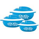 Cello Hot Serve Insulated Inner Steel Casserole Set of 3, Blue (500ml, 850ml, 1500ml) | Hot Box for Kitchen | Hot Pot | Chapati Box | Locks in The Cold & Heat for Long | Serving Bowl with Lid |...