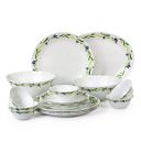 Cello Imperial Amazon Creeper Opalware Dinner Set, 21 Pieces, White...