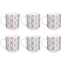 CELLO Imperial Premium Roma Coffee Mug 300 ml | Set of 6 | Red Trilles, White...