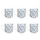CELLO Imperial Premium Roma Coffee Mug 300 ml | Coffee/Milk Mug with Handle | Mug for Tea, Coffee, Cappuccino or hot and Cold Beverages | 6 Units | Blue Foliage, White...