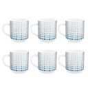 CELLO Imperial Premium Roma Coffee Mug 300 ml | Set of 6 | Cool Dots, White...