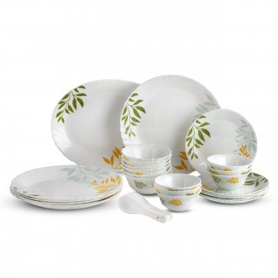 Cello Imperial Series Opalware Dinner Set 33 Pcs  White