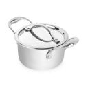 Cello Induction Base Tri-Ply Casserole with Stainless Steel Lid, 1.1Ltr, 14cm...