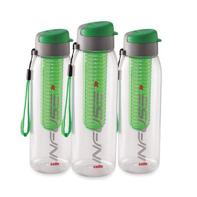 CELLO Infuse Water Bottle Set of 3, 800ml, Green 