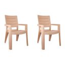 Cello Jordan Chair Set of 2 (Brown) Plastic...