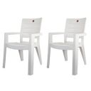 Cello Jordan Plastic High Back Armchair, Set of 2(White)...