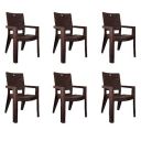 Cello Jordan Plastic High Back Armchair, Set of 6(Rosewood Brown)...