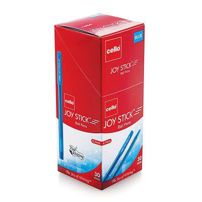 Cello Joystick Ball Pen | Pack of 30 | Blue Pen | Pen Set | Pens And Stationery | ball pen combo pack | ball pen set students | blue ball point pen