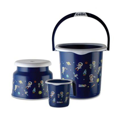 Cello Kidzbee Cosmic Explorer Splash Bathroom Set | Blue, Set of 3