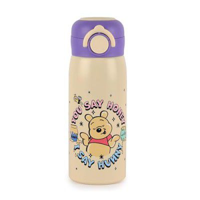 Cello Kidzbee Giggle Hunny Bear Thermosteel Flask | 3D Touch & Feel Disney & Marvel Design | Kids Bottle | 380ml | Off White