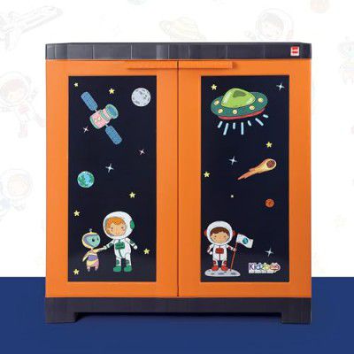 CELLO Kidzbee Mini Marvel Cosmic Explorer Design 2 Cabinet PP Plastic Material | Orange & Blue