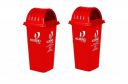 CELLO Kleeno Dome Lid Manual-Lift Plastic Garbage Dustbin Bucket 80 LTR - RED/RED (COMBO)...